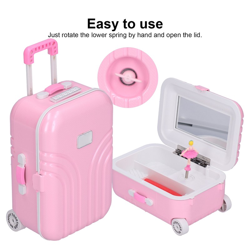Originality Music Box Cute Luggage Jewelry Box Student Birthday Gift