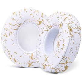 WC Extra Thick Replacement Earpads for Beats Solo 2 & 3 by Wicked Cushions - Ear Pads for Beats Solo 2 & 3 Wireless ON-Ear Headphones - Soft Leather, Luxury Memory Foam, Strong Adhesive | Gold Marble