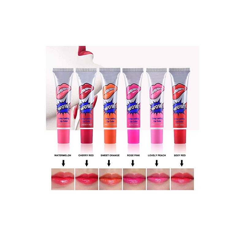 WOW! 6 pcs/Set Peel Off Lip Gloss Mask Multicolor Lip