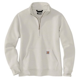 Carhartt Women's Relaxed Fit Midweight Quarter-Zip Mock-Neck Sweatshirt, Malt, Large
