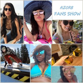 AZORB Fashion Women Cat Eye Sunglasses Metal Frame Mirrored Flat Lens (Black Lens/Black Frame, 56)