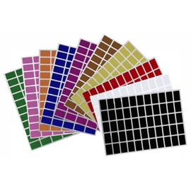 Rectangular Stickers Removable no Residue 1 inch x 0.625 inch- 10-Colors Labels Great for File Folder tabs (25.5mm x 16mm) 550 Pack by Royal Green