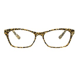 SA106 Womens Rectangular Marble Print Plastic Strength Reading Glasses Leopard