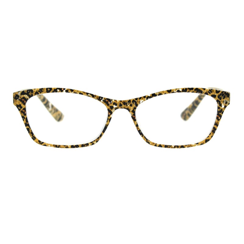 SA106 Womens Rectangular Marble Print Plastic Strength Reading Glasses Leopard