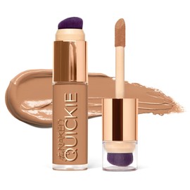Urban Decay Quickie 24HR Full Coverage Waterproof Concealer (60WO - Medium Dark Warm Orange), Natural Matte Finish, Hydrating Vitamin E, Dual-ended Buffing Brush & Multi-use Applicator - 0.5 fl oz