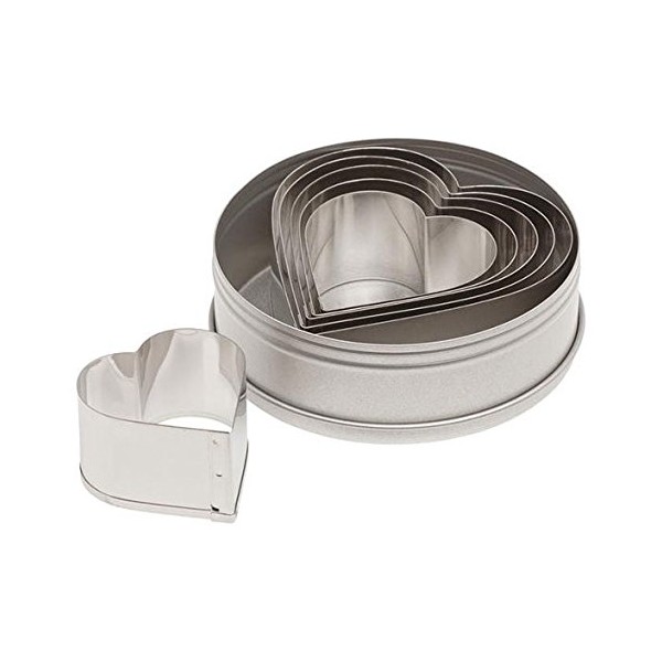 Ateco Graduated Heart Cookie Cutters, Set of 6