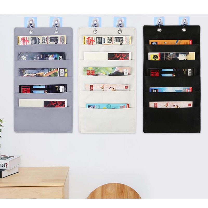 La dream Document Storage Wall-Mounted Pocket 5 Pockets A4 Fabric