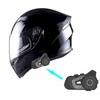 1Storm Motorcycle Full Face Dual Visor Helmet Bundle with Freedconn
