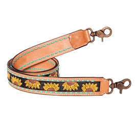 American Darling Hand Tooled Genuine Leather Crossbody Handle Strap for Bags | Phone Crossbody Strap | Crossbody Keychain Strap for Wallet Purse Clutch Cellphone Key Chain Holder | Shoulder Bag Strap