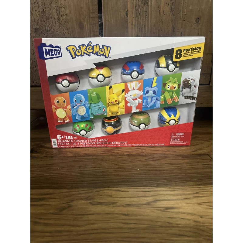 Mega Bloks Pokémon Beginner Trainer Team 8 Pack Pikachu Squirtle