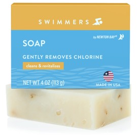 Newton Bay Swimmers Soap | All Natural Body and Face Wash Soap Bar | Gently Washes Away Chlorine After Swimming | Revitalizes Sensitive Skin | Single 4 Ounce Soap Bar