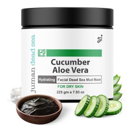 JUMAN Juman Cucumber & Aloe Vera Face Mask | Ideal for Dry Skin | Enriched with Dead Sea Minerals | Soothes, Hydrates, and Detoxifies | Dead Sea Mud Mask | 225g (Pack of 1)