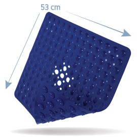 Toniamo Shower Mat Non-Slip 53 x 53 cm Non-Slip Shower Square Non-Slip Mat Shower Antibacterial & Machine Safe Shower Mat Non-Slip BPA-Free Royal