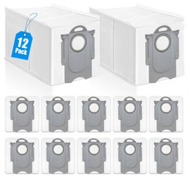 12 Stück Staubbeutel für Roborock Q Revo/Saros 10R/Saros10/Q Revo S/Qrevo Pro/Qrevo Curv/Qrevo Master/Qrevo Slim/S8 MaxV Ultra Saugroboter, Große Kapazität Ersatzfilterbeutel