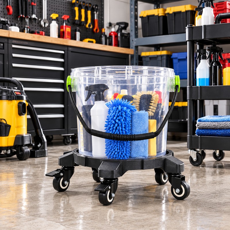 Rolling Bucket Dolly for Car Wash Use – 360° Swivel