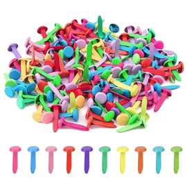 Yharnamite 200 Pcs Metal Paper Fasteners, 8x20mm Split Pins Round Fasteners, Mini Brads Fasteners for Art Crafting School Project, Decorative, Paper Craft, Scrapbooking, DIY Supplies (Multicolor)