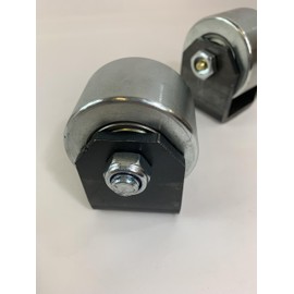 Set of 2 Weld On Trailer Tail Drag Casters, Solid Steel, Greasable Axle, 1.5 inch Wide, Motorhome, RV, 5th Wheel Camper, Prevents Hanging up on inclines, curbs or steep driveways.