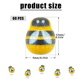 Andiker 60Pcs Tiny Wooden Bees Ladybugs Flatback Embellishment, Wood Bumblebees for DIY Craft Scrapbooking Party Decoration (Bee)