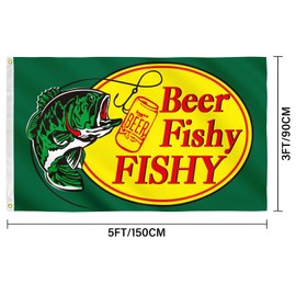 Beer Fishy Fishy Flag Funny Flag 3x5 Feet College Dorm Room Decor Man Cave Frat Wall Indoor Outdoor Flag.