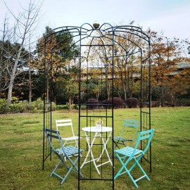 Iron Garden Arch Dia81.3 X 114.2 High Birdcage Shape Pergola Pavilion for Outdoor Wedding Ceremonies Metal Garden Arbors Gazebocolor: BLACK Color