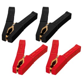 Jumper Cable Clamps 2 Pair, Battery Clamps Pure Copper, Battery Charger Clamps 4 Inch, Jumper Cable Ends Heavy Duty with Insulating Sheath for Under 5AWG Battery Cables 12V/24V/36V by XIOGZAXI