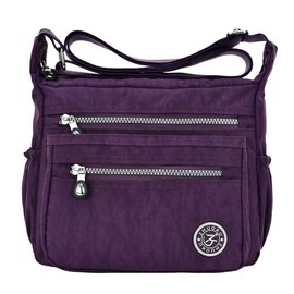 LassZone Nylon Crossbody Bag for Women Multi Pocket Casual Messenger Bag Lightweight Shoulder Handbag Ladies Waterproof Travel Purse