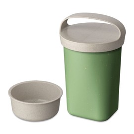Koziol Buddy 7242703 Snack Pot with Insert and Lid Natural Leaf Green 0.7 cm