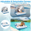 Coumy Floating Island with Canopy,Pool Floats with Canopy Inflatable Tanning