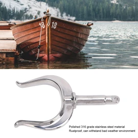2 Pcs Stainless Steel Oar Lock Oarlock Rowlock, 1/2in Shaft Universal Fit Heavy Duty Boat Paddle Holders, U Cup Open Mouth Design Rowlock Oarlock for Shaft Marine Yacht