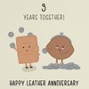 Hunts England - 3rd Wedding Anniversary Card - Leather Anniversary