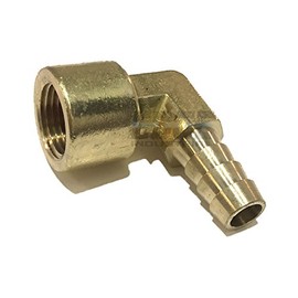 EDGE INDUSTRIAL 3/8" Hose ID to 3/8" Female NPT FNPT 90 Degree Brass Elbow Fitting Fuel/AIR/Water/Oil/Gas/WOG (Qty 01)