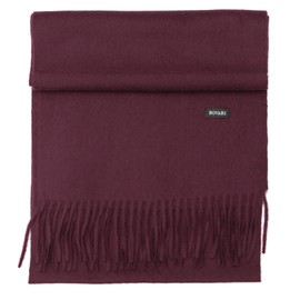 Bovari Women's Cashmere Scarf - 100% Cashmere - Premium Quality - 180 x 31 cm - Many Colours - Red - Medium