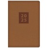 2025 Stylish Brown Textured Fabric Cover Pocket Diary Week to