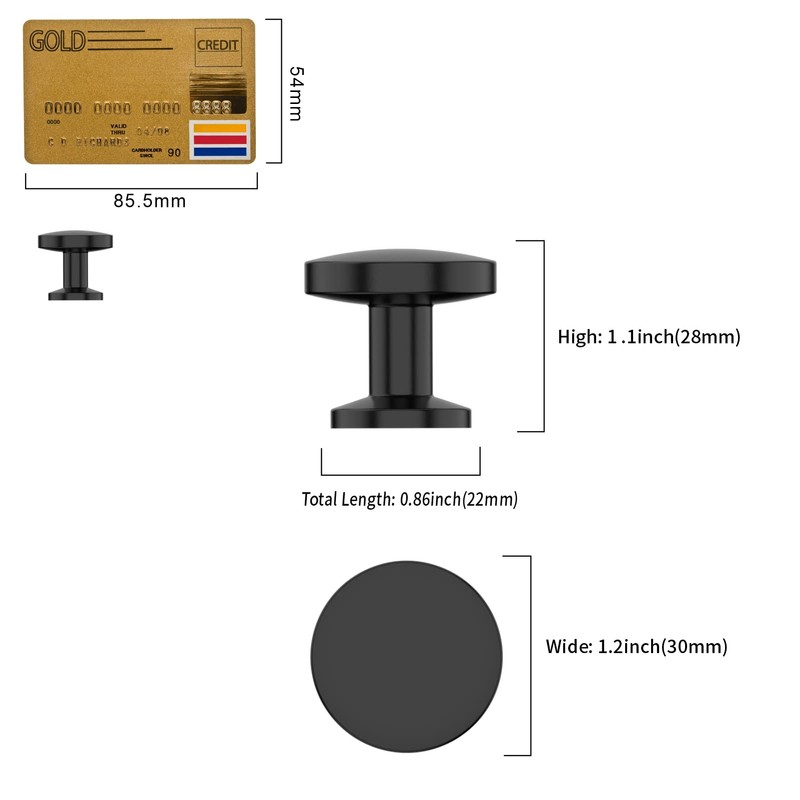 Amerdeco 10 Pack Matte Black Cabinet Knobs Single Hole Cabinet