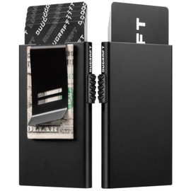 DUGRAFT Card Holder Wallets for Men UK with Money Clip, Slim Metal Minimalist RFID Wallet, Small Faraday Credit Card Wallet RFID Blocking Pop Up Shield Wallet, Gifts for Men, Fathers, Boyfriends