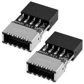 BOXOB 2pcs USB 3.2 Gen 1 Header Adapters, 9Pin to Type-E/USB C Front Panel Adapter Motherboard Header Converter for PC Case Improved Connectivity