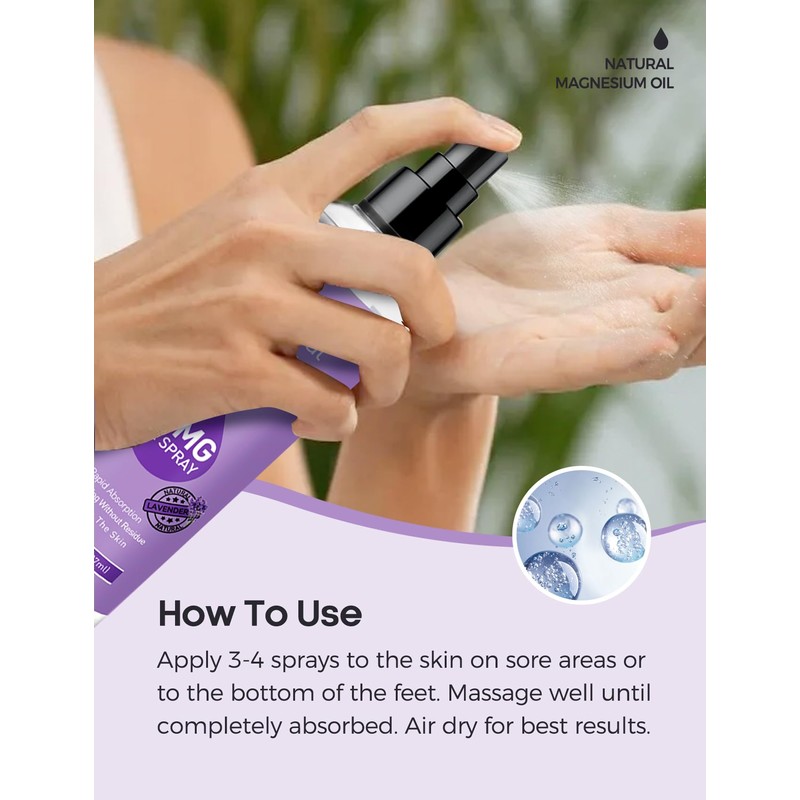 WhereHike Magnesium Spray, Pure Magnesium Oil Spray for Feet,Ideal Gift