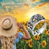 HUKKUN Sunflower Spoon Ring Sterling Silver Sunflower Adjustable Thumb Ring