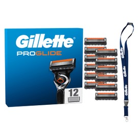 Gillette Fusion5 Proglide 12 Ersatzklingen mit 2x Gleitstreifen vor und nach den Klingen und neuer EverGlide Gleitstreifen für unglaubliche Gründlichkeit und Komfort