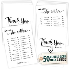 STOFINITY Would She Rather Bridal Shower Game - 50 Pcs Wedding Shower Game for 50 Guests, Bridal Party Game for Bridal Shower Decorations