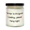 Inappropriate Farmer Scent Candle, Farmer in Progress. Loading.., Gifts for
