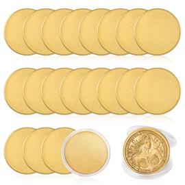 Commarker Pack of 20 Brass Blank Challenge Coins, 40mm Engraving Blanks with Threaded Edge, Coins, DIY Craft, Engraving, Travel, Accessories, Material for Fiber Laser Engraving Machine (3mm Brass)