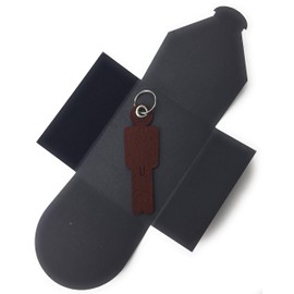 Felt Key Fob Man His Dark Brown / Nut Brown - Special Gift with Eyelet and Key Ring - Made in Germany