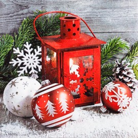 20 Napkins Lantern with Christmas Baubles Winter Christmas Table Decoration Decoupage Decoupage Decoupage 33 x 33 cm