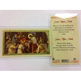 St. Francis Imports Holy Prayer Cards For The Prayer of the Last Supper (before and after meals) set of 2 in English
