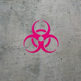 Decal Stickers of Biohazard Biological Hazard Warning Sign Symbol (Pink) (Set of 2) Premium Waterproof Vinyl Decal Stickers for Laptop Phone Accessory Helmet Car Window Mug - ANDstic882155PI