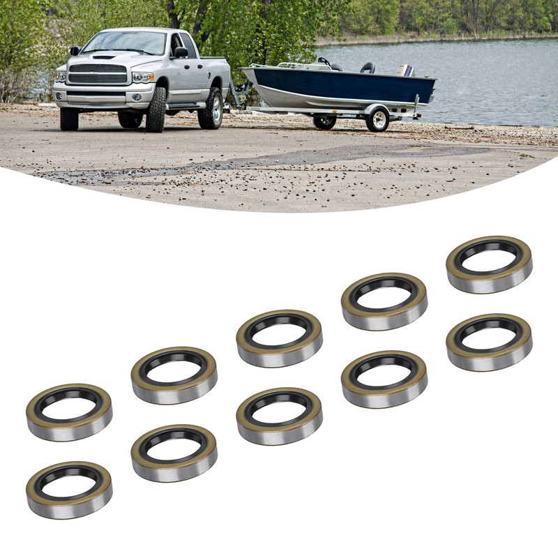 10PCS Double Lip Grease Seals High Hardness Trailer Axle Hub