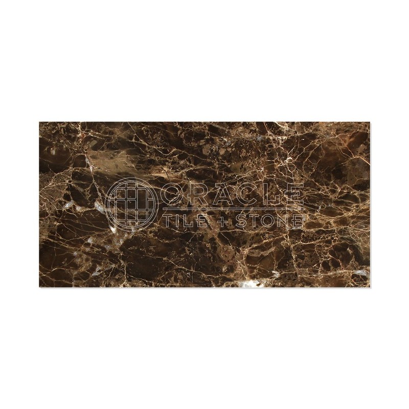 Emperador Dark Spanish Marble 6 X 12 Subway Field Tile,