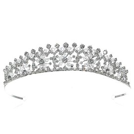 SAMKY Snowflake Frost Winter Rhinestone Crystal Tiara Crown T1298