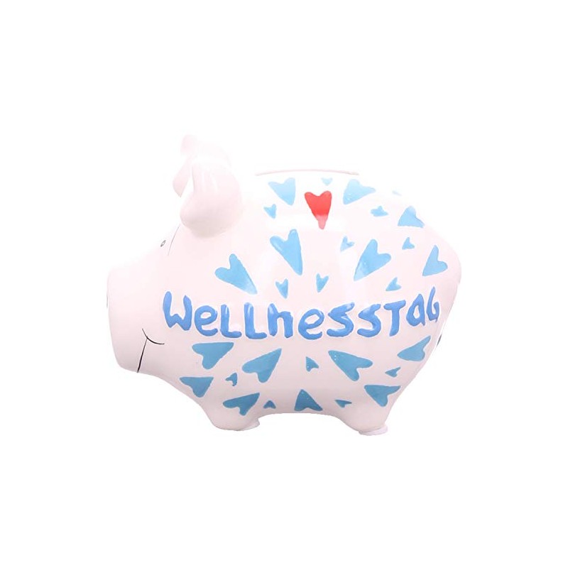 KCG Piggy Bank Wellness Day Ceramic Money Box with Rubber